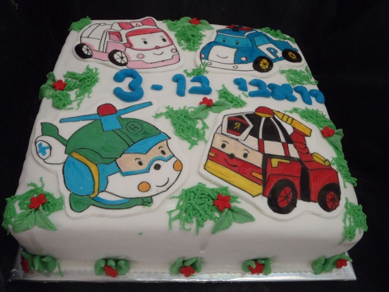 robocar cake עוגת רובוכאר ליום הולדת